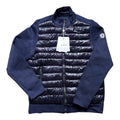 Navy Shiny Hybrid Puffer Cardigan